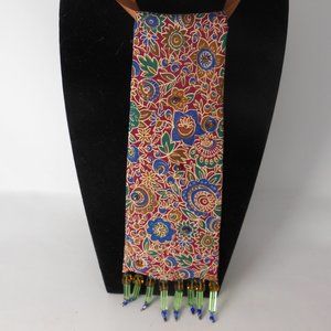Woman's Beaded pendent tie, hand beaded necklace, handcrafted  neckwear,…